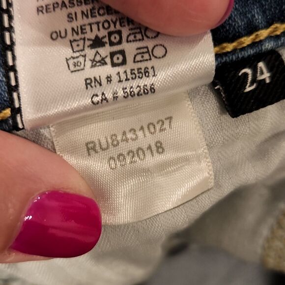 7 for all mankind high waist ankle gwenevere skinny distressed jeans size 24 - Picture 2 of 11